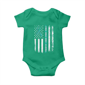 Sexual Assault Awareness Baby Onesie You Are Not Alone Ribbon Flag TS14 Irish Green Print Your Wear