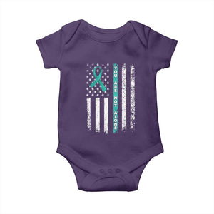 Sexual Assault Awareness Baby Onesie You Are Not Alone Ribbon Flag TS14 Purple Print Your Wear