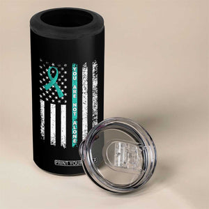 Sexual Assault Awareness 4 in 1 Can Cooler Tumbler You Are Not Alone Ribbon Flag TS14 Print Your Wear