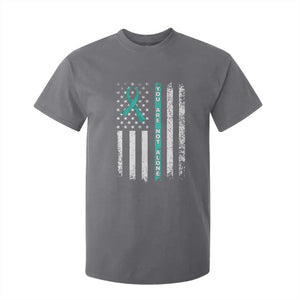 Sexual Assault Awareness T Shirt For Kid You Are Not Alone Ribbon Flag TS14 Charcoal Print Your Wear