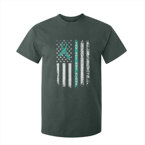 Sexual Assault Awareness T Shirt For Kid You Are Not Alone Ribbon Flag TS14 Dark Forest Green Print Your Wear