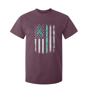 Sexual Assault Awareness T Shirt For Kid You Are Not Alone Ribbon Flag TS14 Maroon Print Your Wear