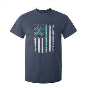 Sexual Assault Awareness T Shirt For Kid You Are Not Alone Ribbon Flag TS14 Navy Print Your Wear