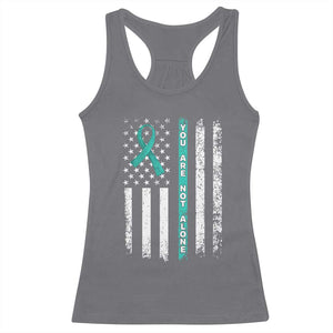 Sexual Assault Awareness Racerback Tank Top You Are Not Alone Ribbon Flag TS14 Charcoal Print Your Wear