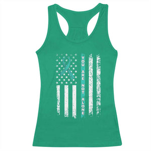 Sexual Assault Awareness Racerback Tank Top You Are Not Alone Ribbon Flag TS14 Irish Green Print Your Wear