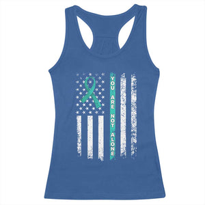 Sexual Assault Awareness Racerback Tank Top You Are Not Alone Ribbon Flag TS14 Royal Blue Print Your Wear
