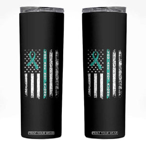 Sexual Assault Awareness Skinny Tumbler You Are Not Alone Ribbon Flag TS14 Black Print Your Wear