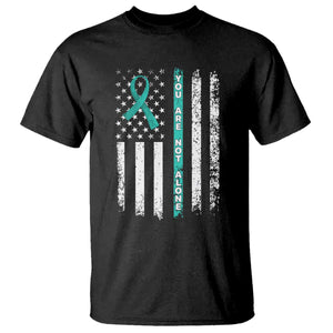 Sexual Assault Awareness T Shirt You Are Not Alone Ribbon Flag TS14 Black Print Your Wear