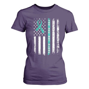 Sexual Assault Awareness T Shirt For Women You Are Not Alone Ribbon Flag TS14 Purple Print Your Wear