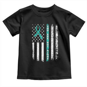 Sexual Assault Awareness Toddler T Shirt You Are Not Alone Ribbon Flag TS14 Black Print Your Wear