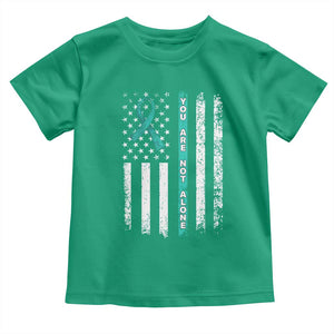 Sexual Assault Awareness Toddler T Shirt You Are Not Alone Ribbon Flag TS14 Irish Green Print Your Wear
