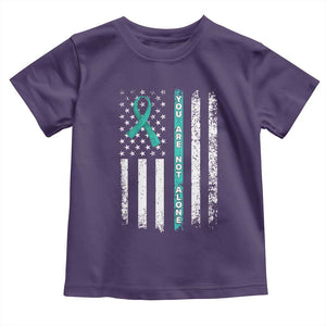 Sexual Assault Awareness Toddler T Shirt You Are Not Alone Ribbon Flag TS14 Purple Print Your Wear