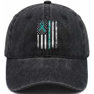 Sexual Assault Awareness Washed Cotton Baseball Cap You Are Not Alone Ribbon Flag TS14 Washed Cap Universal Fit Black Print Your Wear