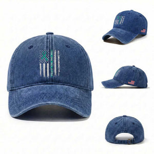 Sexual Assault Awareness Washed Cotton Baseball Cap You Are Not Alone Ribbon Flag TS14 Washed Cap Universal Fit Royal Blue Print Your Wear