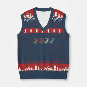 Meep Woodcock V-Neck Knit Sweater Vest Retro Timberdoodle Wildlife TS14 Navy Red Print Your Wear