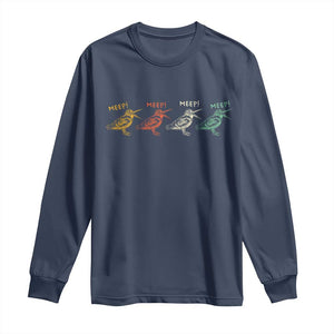 Meep Woodcock Long Sleeve Shirt Retro Timberdoodle Wildlife TS14 Navy Print Your Wear