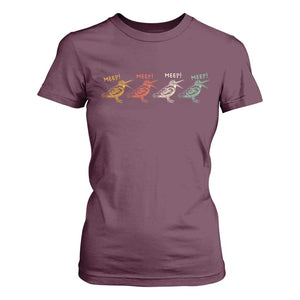 Meep Woodcock T Shirt For Women Retro Timberdoodle Wildlife TS14 Maroon Print Your Wear