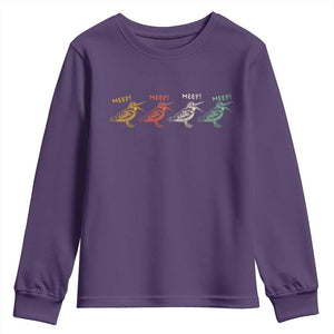 Meep Woodcock Youth Sweatshirt Retro Timberdoodle Wildlife TS14 Purple Print Your Wear