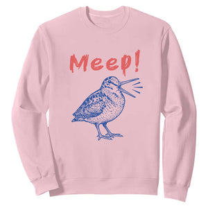 Meep Woodcock Sweatshirt Cute Bird Meme TS14 Light Pink Print Your Wear
