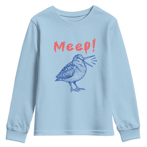Meep Woodcock Youth Sweatshirt Cute Bird Meme TS14 Light Blue Print Your Wear
