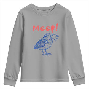 Meep Woodcock Youth Sweatshirt Cute Bird Meme TS14 Sport Gray Print Your Wear