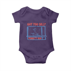 Hockey Got Too Silly Penalty Box Baby Onesie Silly Goose Meme TS14 Purple Print Your Wear