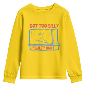 Hockey Got Too Silly Penalty Box Youth Sweatshirt Silly Goose Meme TS14 Daisy Print Your Wear