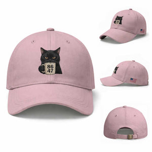 8647 Impeach Trump Baseball Cap Funny Black Cat Anti FDT Political TS14 Baseball Cap Universal Fit Light Pink Print Your Wear