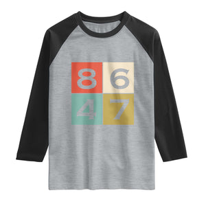Retro Vintage 8647 Raglan Shirt Classic Vintage 80s Style TS14 Heather Gray Black Print Your Wear
