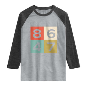 Retro Vintage 8647 Raglan Shirt Classic Vintage 80s Style TS14 Heather Gray Heather Charcoal Print Your Wear