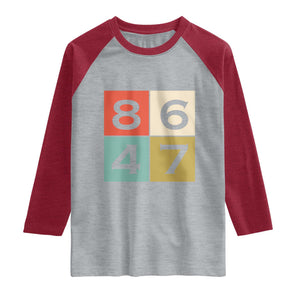 Retro Vintage 8647 Raglan Shirt Classic Vintage 80s Style TS14 Heather Gray Heather Red Print Your Wear