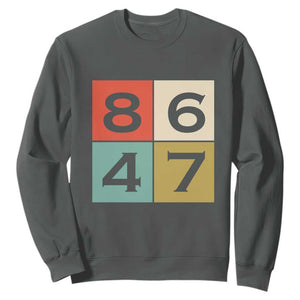 Retro Vintage 8647 Sweatshirt Classic Vintage 80s Style TS14 Dark Heather Print Your Wear