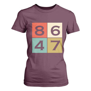 Retro Vintage 8647 T Shirt For Women Classic Vintage 80s Style TS14 Maroon Print Your Wear