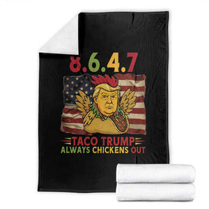 Funny 8647 Throw Blanket Taco Trump Always Chickens Out TS14 Black Print Your Wear