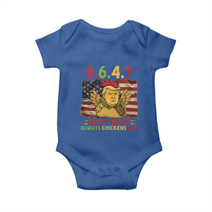 Funny 8647 Baby Onesie Taco Trump Always Chickens Out TS14 Royal Blue Print Your Wear