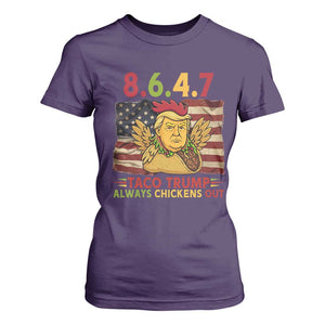 Funny 8647 T Shirt For Women Taco Trump Always Chickens Out TS14 Purple Print Your Wear