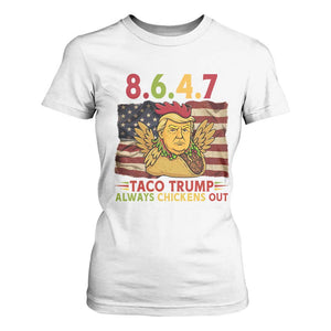 Funny 8647 T Shirt For Women Taco Trump Always Chickens Out TS14 White Print Your Wear