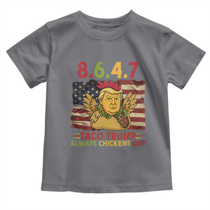 Funny 8647 Toddler T Shirt Taco Trump Always Chickens Out TS14 Charcoal Print Your Wear