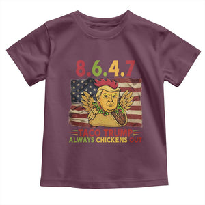 Funny 8647 Toddler T Shirt Taco Trump Always Chickens Out TS14 Maroon Print Your Wear