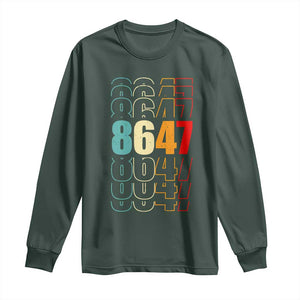 Retro Vintage 8647 Long Sleeve Shirt Subtle Anti FDT TS14 Dark Forest Green Print Your Wear