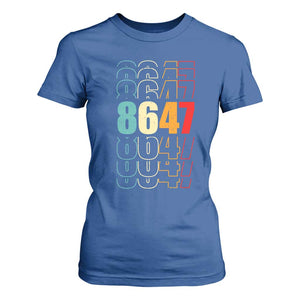 Retro Vintage 8647 T Shirt For Women Subtle Anti FDT TS14 Royal Blue Print Your Wear