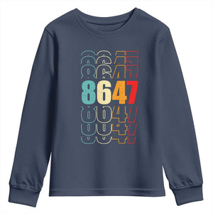 Retro Vintage 8647 Youth Sweatshirt Subtle Anti FDT TS14 Navy Print Your Wear