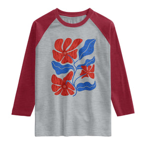 86 47 Boho Floral Matisse Raglan Shirt No Kings Oligarchy FDT Political Protest TS14 Heather Gray Heather Red Print Your Wear