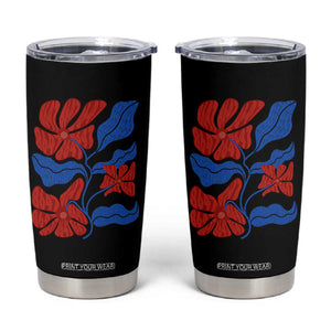 86 47 Boho Floral Matisse Tumbler Cup No Kings Oligarchy FDT Political Protest TS14 Black Print Your Wear