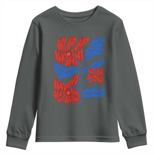86 47 Boho Floral Matisse Youth Sweatshirt No Kings Oligarchy FDT Political Protest TS14 Dark Heather Print Your Wear