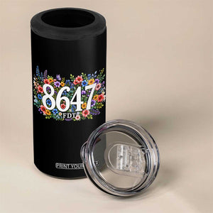 86 47 Floral Boho Style 4 in 1 Can Cooler Tumbler Subtle FDT TS14 Print Your Wear