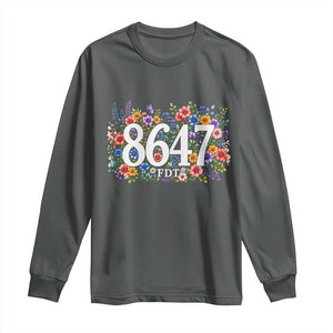 86 47 Floral Boho Style Long Sleeve Shirt Subtle FDT TS14 Dark Heather Print Your Wear