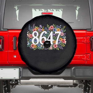 86 47 Floral Boho Style Spare Tire Cover Subtle FDT TS14 Black Print Your Wear