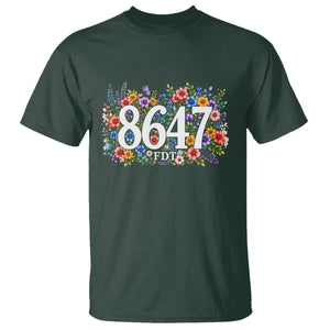 86 47 Floral Boho Style T Shirt Subtle FDT TS14 Dark Forest Green Print Your Wear