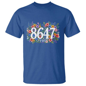 86 47 Floral Boho Style T Shirt Subtle FDT TS14 Royal Blue Print Your Wear